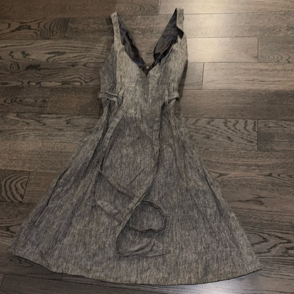 Miss Selfridge 80’s style Grey Linen belted mini dress Sz 10 - Picture 4 of 12